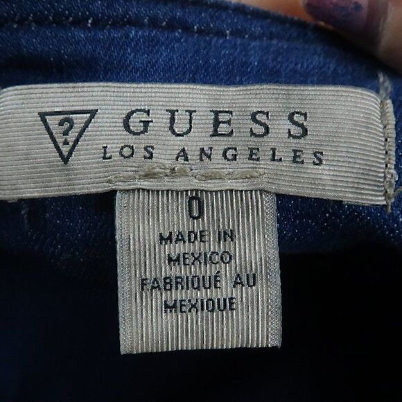 GUESS  ELLA BLUE DENIM FLARE LEG ADJUSTABLE STRAP TIE WAIST JUMPSUIT OVERALLS - Picture 3 of 16